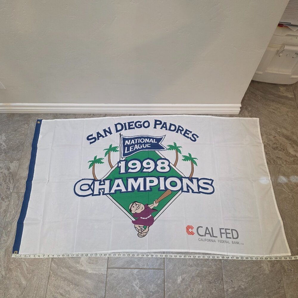 Vintage New Unopened 1998 San Diego Padres Championship Promo Flag Banner Friar